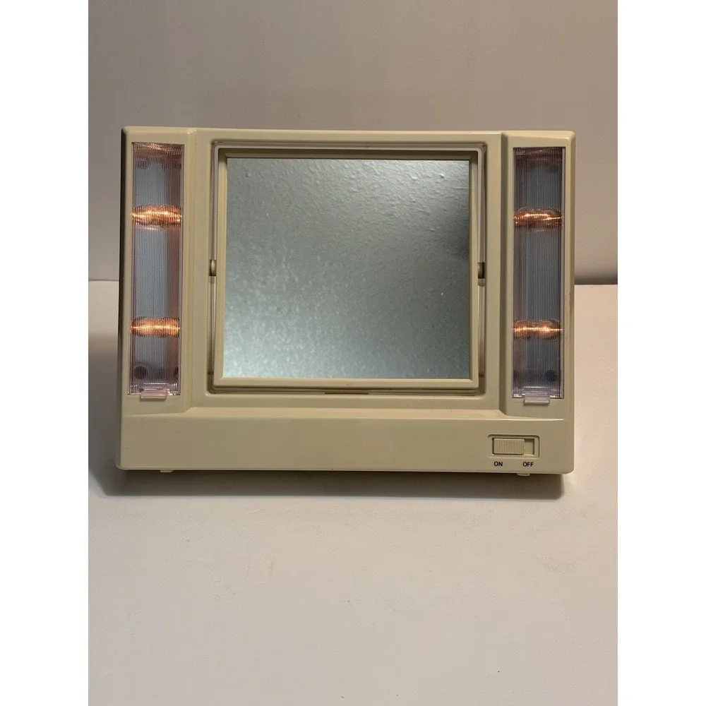 vintage makeup mirror lighted magnified